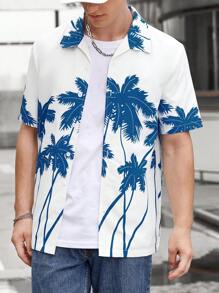 Manfinity RSRT Nam In cây dừa Áo sơ mi - trắng - Xem 4