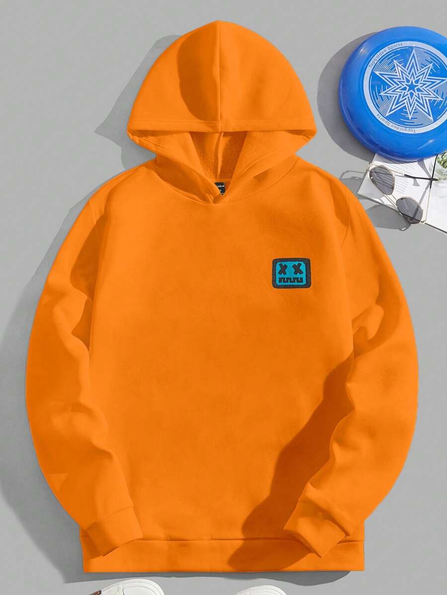 Manfinity VCAY Nam Đồ họa Hoạt hình Lót nhiệt Hoodie - trái cam - Xem 1