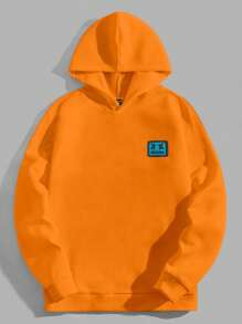 Manfinity VCAY Nam Đồ họa Hoạt hình Lót nhiệt Hoodie - trái cam - Xem 3