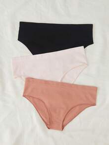 3件素色條紋針織內褲 - 彩色 - 查看 4