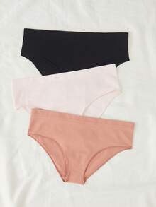3件素色條紋針織內褲 - 彩色 - 查看 6