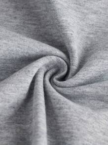 SHEIN Leap Crew 女大童人像圖案不對稱下擺T恤 - 淺灰色 - 查看 5