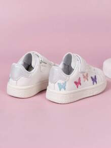 孩子們休閒白色運動鞋帶刺繡蝴蝶設計 - 白色 - 查看 7