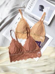2packs Floral Lace Bralette - Multicolor - View 3