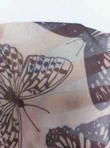 Marina Oliveira Butterfly Print Asymmetrical Hem Tube Top - Multicolor - View 7