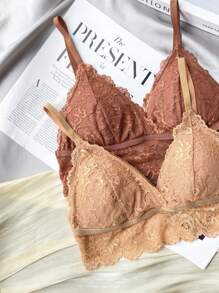 2packs Floral Lace Bralette - Multicolor - View 4
