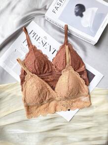 2packs Floral Lace Bralette - Multicolor - View 7