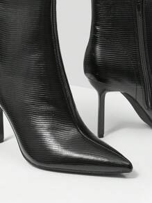 MOTF PREMIUM Botines reptil con estampado con tacón - Negro - Ver 5