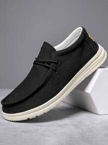 Nam Dễ mặc Đen Thời trang Giày đế bệt - màu đen - Xem 1