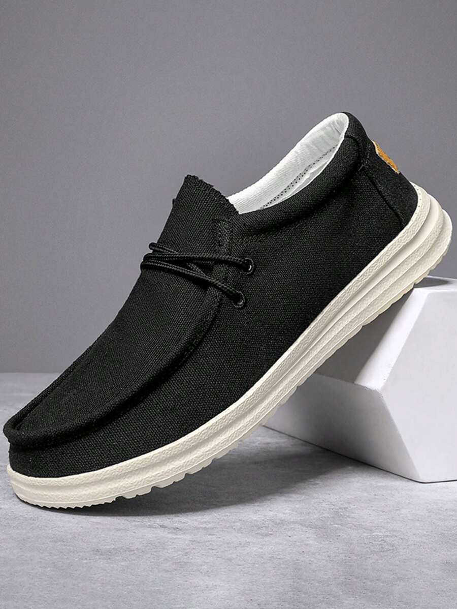 Nam Dễ mặc Đen Thời trang Giày đế bệt - màu đen - Xem 1