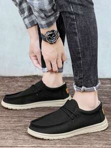 Nam Dễ mặc Đen Thời trang Giày đế bệt - màu đen - Xem 2