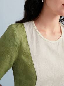 Mulvari Colorblock Zip Back A-line Dress