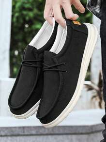 Nam Dễ mặc Đen Thời trang Giày đế bệt - màu đen - Xem 3