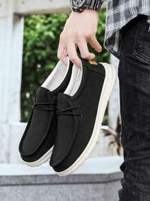 Nam Dễ mặc Đen Thời trang Giày đế bệt - màu đen - Xem 4