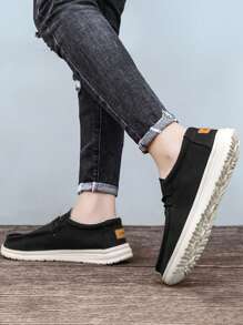 Nam Dễ mặc Đen Thời trang Giày đế bệt - màu đen - Xem 5