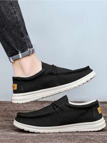 Nam Dễ mặc Đen Thời trang Giày đế bệt - màu đen - Xem 6