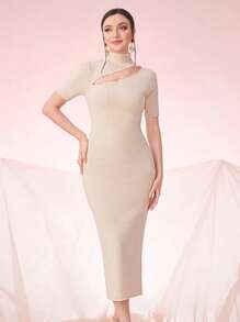 Modelyn Cut Out Front Sweater Dress