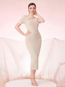 Modelyn Cut Out Front Sweater Dress