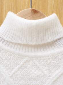 SHEIN Ragazzo Tween Maglione dolcevita in maglia a trecce
