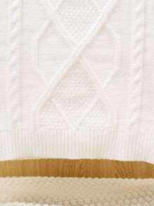 SHEIN Ragazzo Tween Maglione dolcevita in maglia a trecce