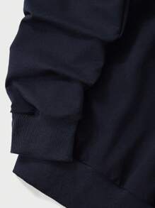 RueChic Men Letter Embroidery Hoodie - Black - View 4