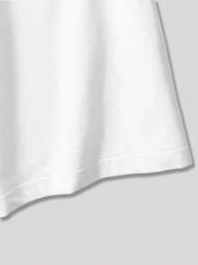 ROMWE MEN Goth Men Slogan & Butterfly Graphic Tee, School - White - View 4