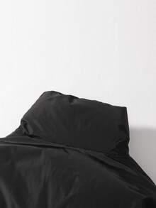 男式字母图案抽绳下摆夹棉大衣 - 淺粉色 - 查看 3