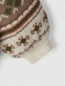 ROMWE Fairycore Geo Pattern Drop Shoulder Sweater - Multicolor - View 5