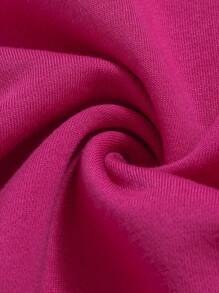 SHEIN Teen Girl Car & Letter Graphic Drop Shoulder Pullover - Hot Pink - View 5