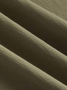 SHEIN MOD 印花前繫帶喇叭袖連衣裙 - 軍綠色 - 查看 6