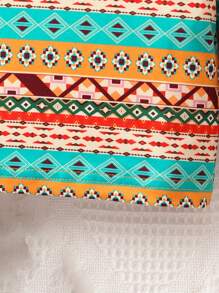 Baby Girl Geo Print Mock Neck Tee - Multicolor - View 5