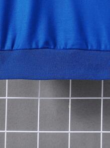 SHEIN Tween Boy Car & Letter Graphic Hoodie Chic Outfits For Autumn/Winter - Royal Blue - View 6