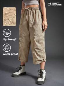 In My Nature 女式戶外皺紋面料 3/4 長防濺多口袋長褲 - 卡其色 - 查看 7