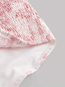 SHEIN MOD Talla grande Blusa con estampado floral de cuello cuadrado de manga farol