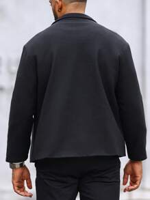 Manfinity Homme Lỏng lẻo phù hợp Nam Đôi ngực Áo khoác - màu đen - Xem 2
