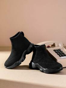 高幫襪型運動鞋 - 黑色 - 查看 6