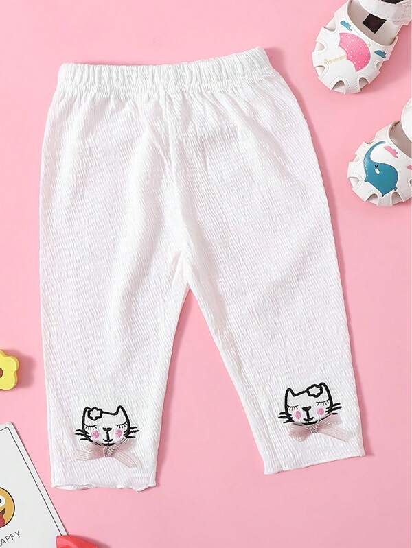 Ragazzine Leggings con grafica fumetto orlo lattuga