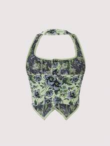 SHEIN Unity 印花不對稱下擺掛脖上衣 - 彩色 - 查看 2