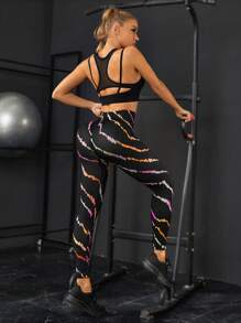 Tie Dye Wideband Waist Sports Leggings