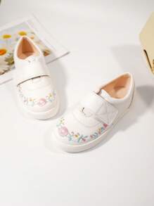 Broderie Electrica Flori Moda Copii Moda Plata Pantofi Albi Pentru Fata