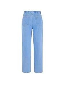 Teen Girl Floral Embroidery Straight Leg Jeans - Light Wash - View 2