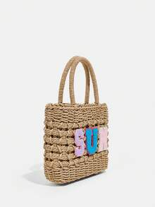 SHEIN VCAY Pink Fashionable Flap-over Chain Decorated Handbag - Khaki - View 2