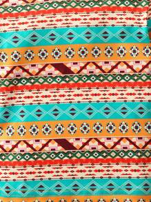 Baby Girl Geo Print Mock Neck Tee - Multicolor - View 3