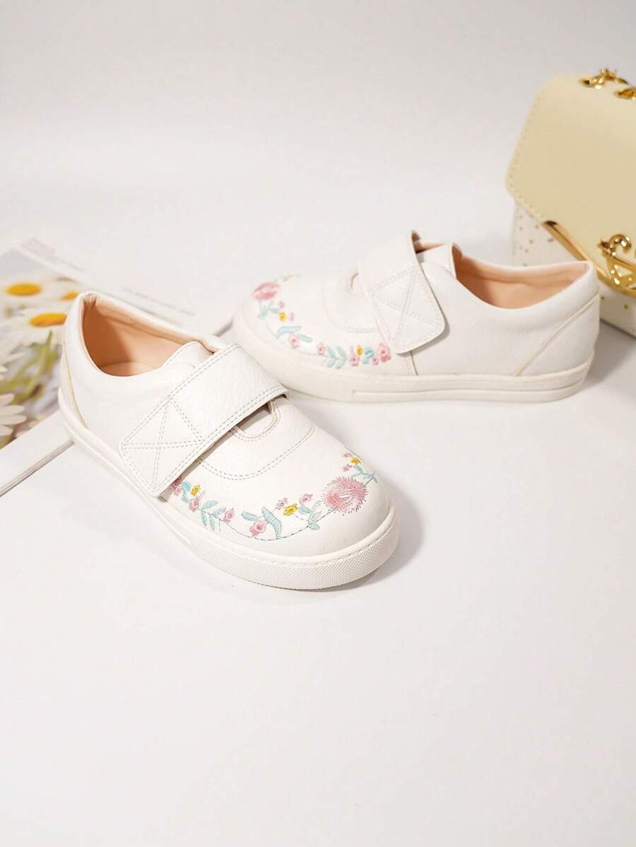 Broderie Electrica Flori Moda Copii Moda Plata Pantofi Albi Pentru Fata