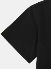 Manfinity Homme Men Plus Slogan & Figure Graphic Tee - Black - View 4