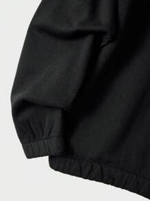 RueChic Men Slogan Graphic Drawstring Hoodie & Sweatpants - Black - View 6