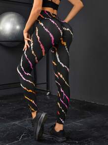 Tie Dye Wideband Waist Sports Leggings
