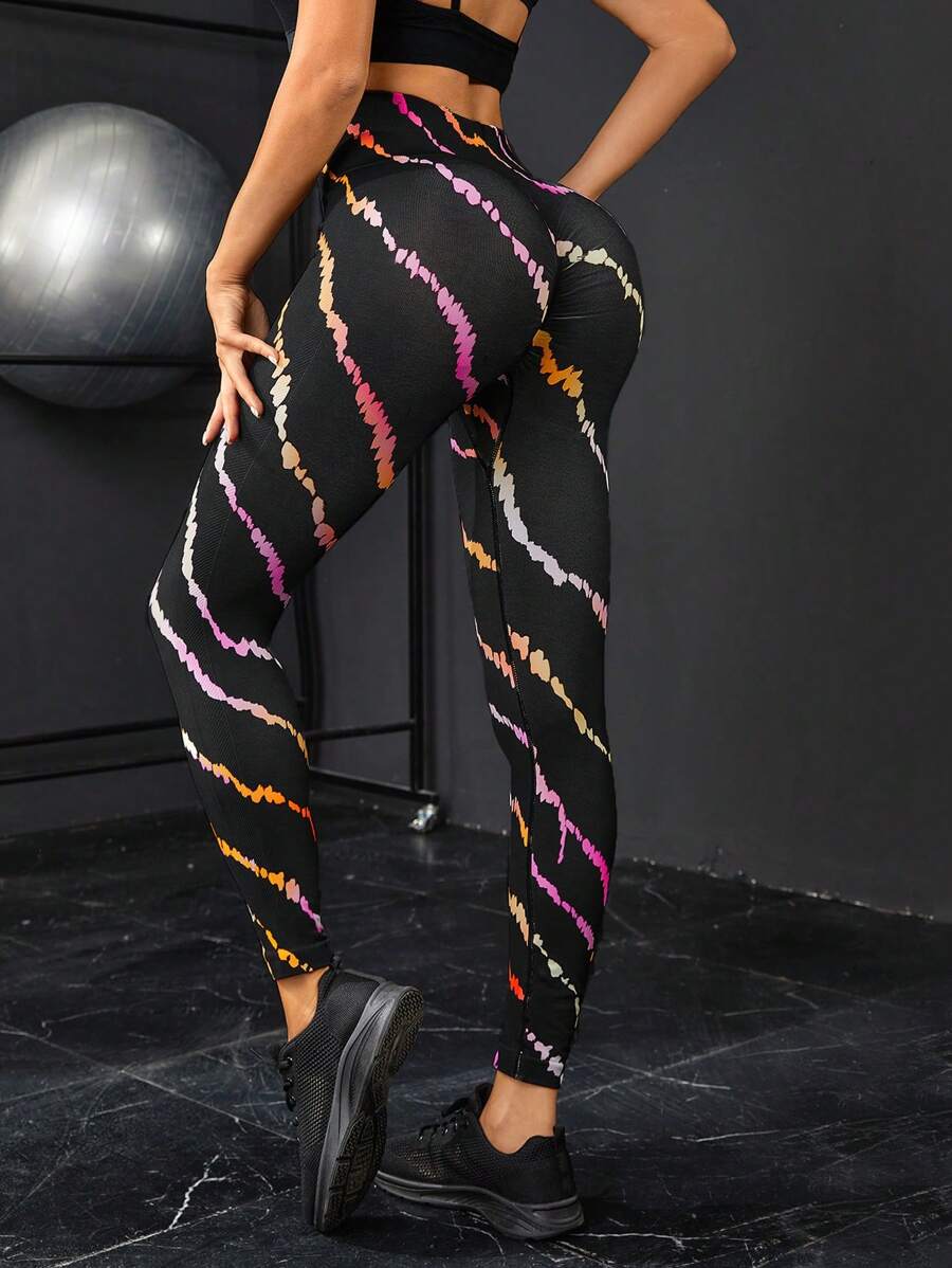 Tie Dye Wideband Waist Sports Leggings