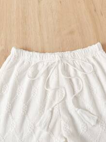 Soleia 素色短款上衣&腰部抽繩短褲 - 米色 - 查看 4