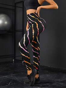 Tie Dye Wideband Waist Sports Leggings